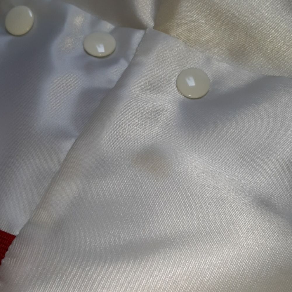 VINTAGE Windjammer 90's White Satin Bomber Jacket VFW - Picture 8 of 12